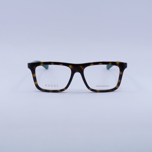 Gucci GG1737O 004 Eyeglasses Havana/Green 54mm Rectangle Frame - Picture 3 of 11